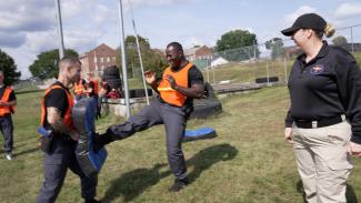 Recruits training outside