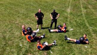 Recruits training outside